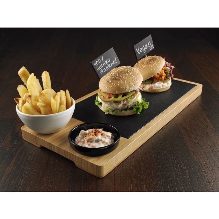 Bamboo tray 3-chamber ASIA LINE 43x28x2.4 cm