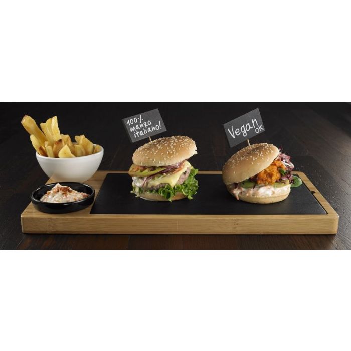 Bamboo tray 3-chamber ASIA LINE 43x28x2.4 cm