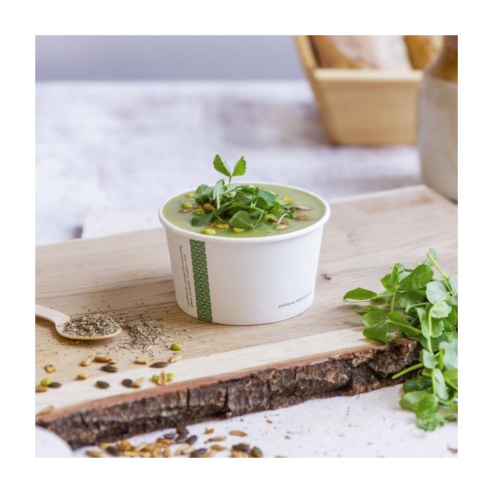 Vegware paper container 350ml 25pcs diameter 115mm biodegradable soups, salads, ice cream (k/20)