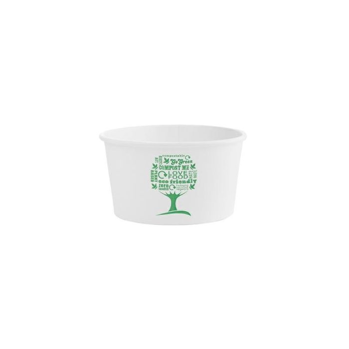 Green Tree paper container 350ml 25pcs diameter 115mm biodegradable soups, salads, ice cream (k/20) 12oz