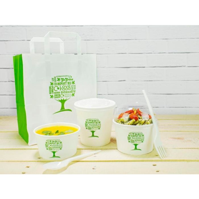Green Tree paper container 350ml 25pcs diameter 115mm biodegradable soups, salads, ice cream (k/20) 12oz