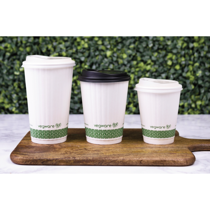 Lid for Espresso cup C-PLA white 62mm VEGWARE completely biodegradable, 50 pieces