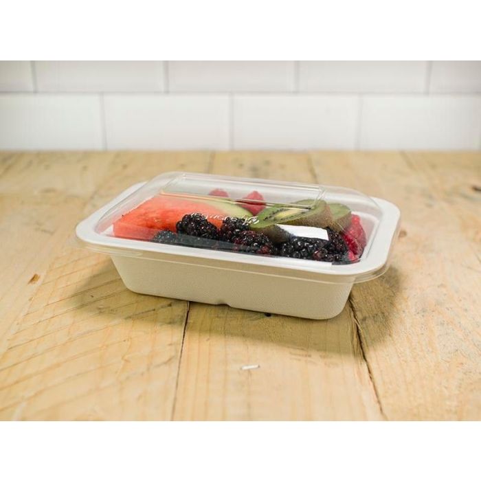 Series 3" PLA transparent cover 195x133x25mm VEGWARE biodegradable, 50 pieces"