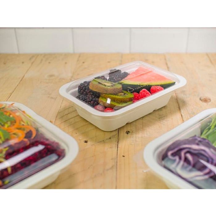 Seria 3" pojemnik z trzciny cukrowej 650ml VEGWARE 190x130x60mm, biodegradowalny op. 50 sztuk"