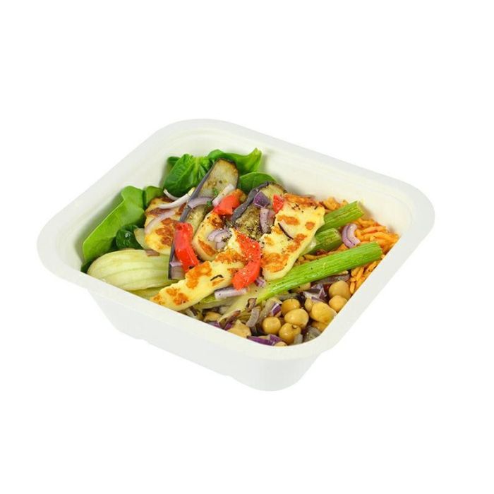Series 4" sugar cane box 650ml VEGWARE 195x180x43mm biodegradable,  50 pieces"