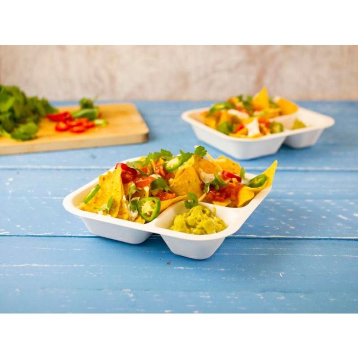 Series 4" Cane box with DIP 550ml VEGWARE 195x180x40mm, biodegradable, 50 pieces"