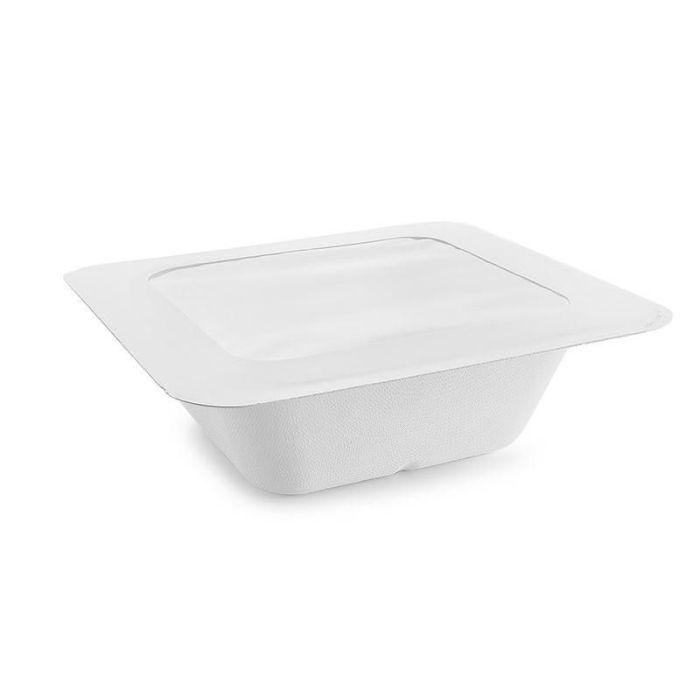 Seria 4" pokrywka papierowa z oknem PLA 217x205mm VEGWARE biodegradowalna op. 600 sztuk"