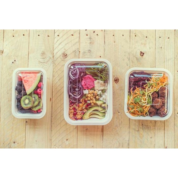 Series 4" PLA cover transparent 199x185x25mm VEGWARE biodegradable, 50 pieces"