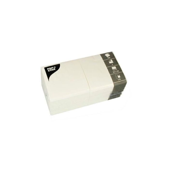 Napkins 24x24 3-ply white PAPSTAR cocktail, FSC, pack of 200
