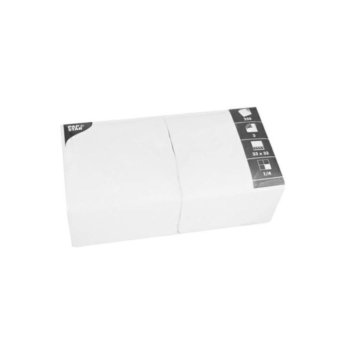 Napkins 33x33 3-ply white PAPSTAR, 250 pieces