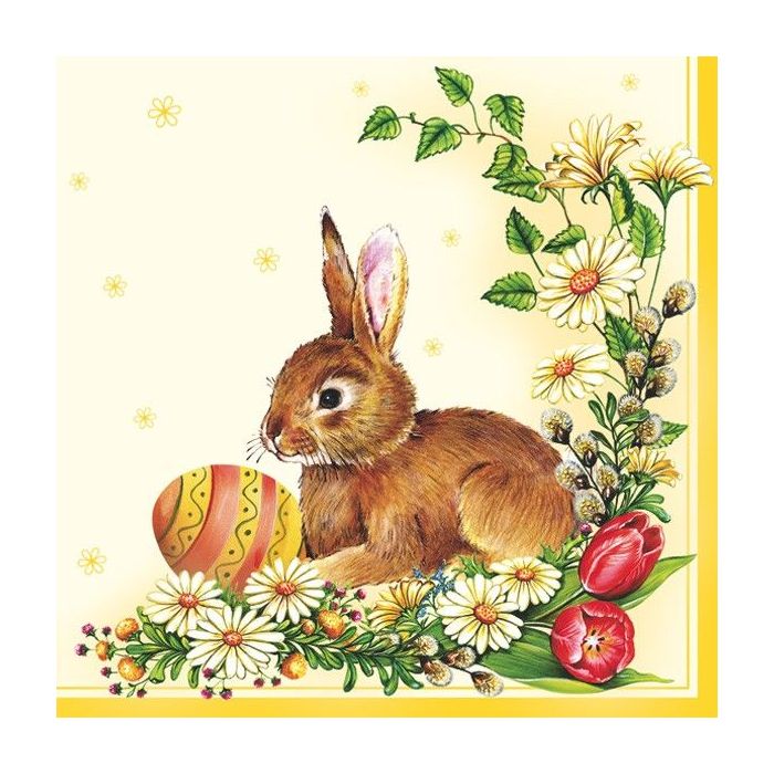 Napkins 33x33 MAKI Easter Bunny 0007 01, 20 pieces