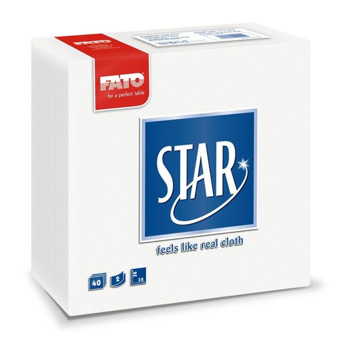 Napkins 38x38 2-ply PUNTA FATO white FATO Star, 40 pcs