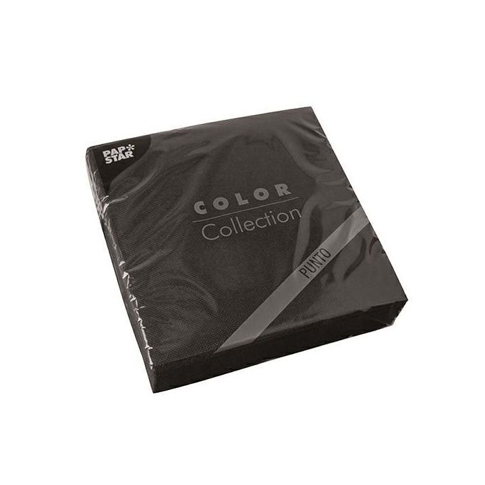 Napkins 38x38cm 2-ply PUNTO black, 30 pieces