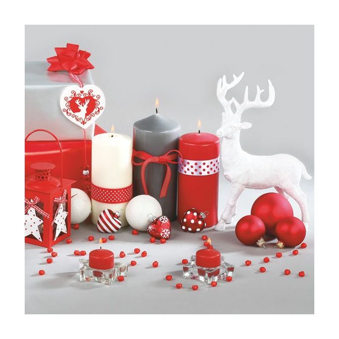 Serwetki 33x33 MAKI GWIAZDKA 0183 01 White, Grey & Red Composition op. 20 sztuk