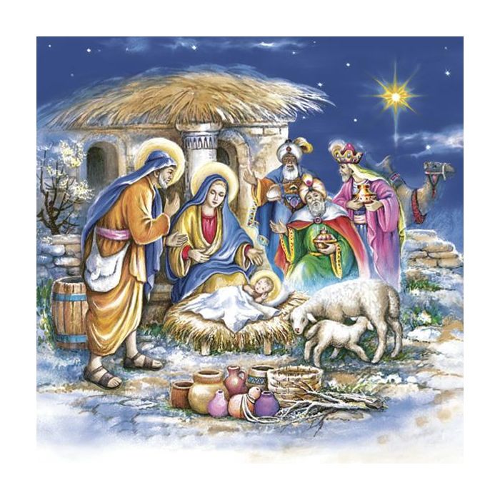 Napkins 33x33 MAKI Christmas 0212 01 Holy Family, 20 pcs