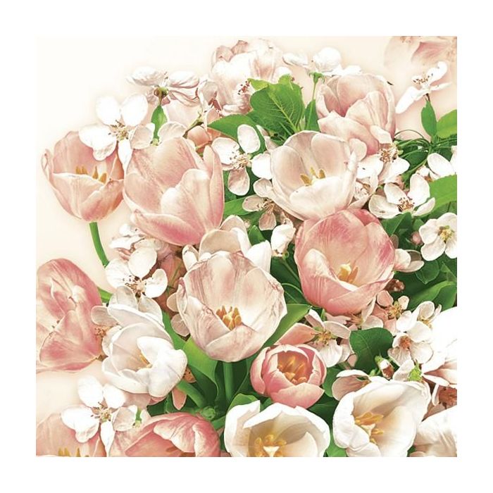 Serwetki 33x33 MAKI WIOSNA 0048 01 Pink Tulips &Cherry Blossom op.20szt(12)