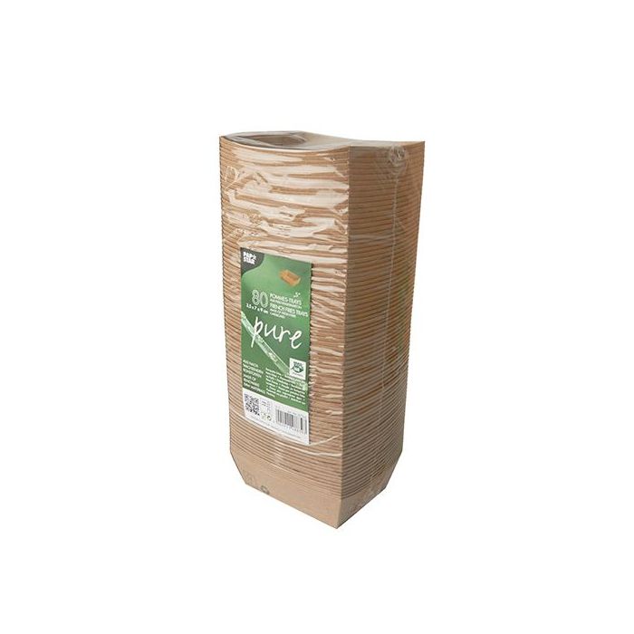 Tacka brązowa PURE frytki, burgery, sałatki 7x9x3,5cm op. 80 sztuk