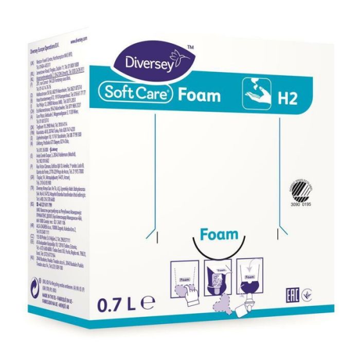 Diversey Soft Care Foam H2 700ml - foam soap for Diversey dispenser