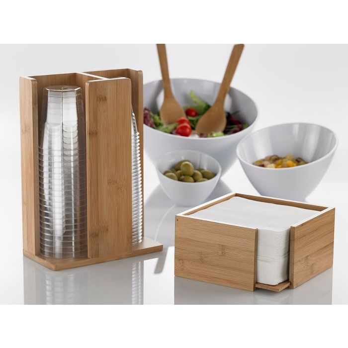 Buffet stand for cups bamboo natural