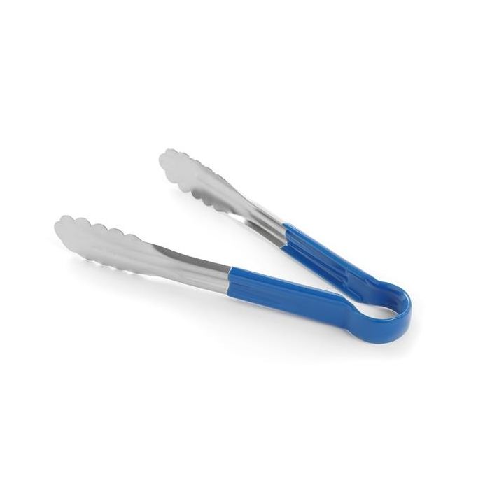Stainless steel serving tongs 300 mm with blue handle