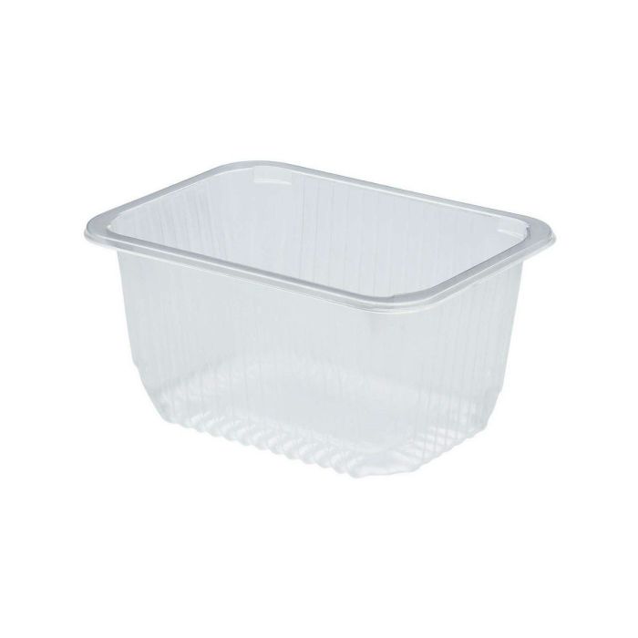 Welding delicatessen container 1450ml 18,7x13,5xh.9,3 cm transparent, undivided, ribbed, 576 pieces