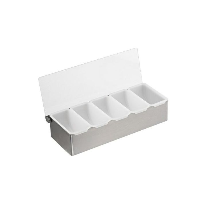 Pojemnik barmański 5-częściowy, 5x500ml podstawa ze stali nierdzewnej, 38x15x10cm