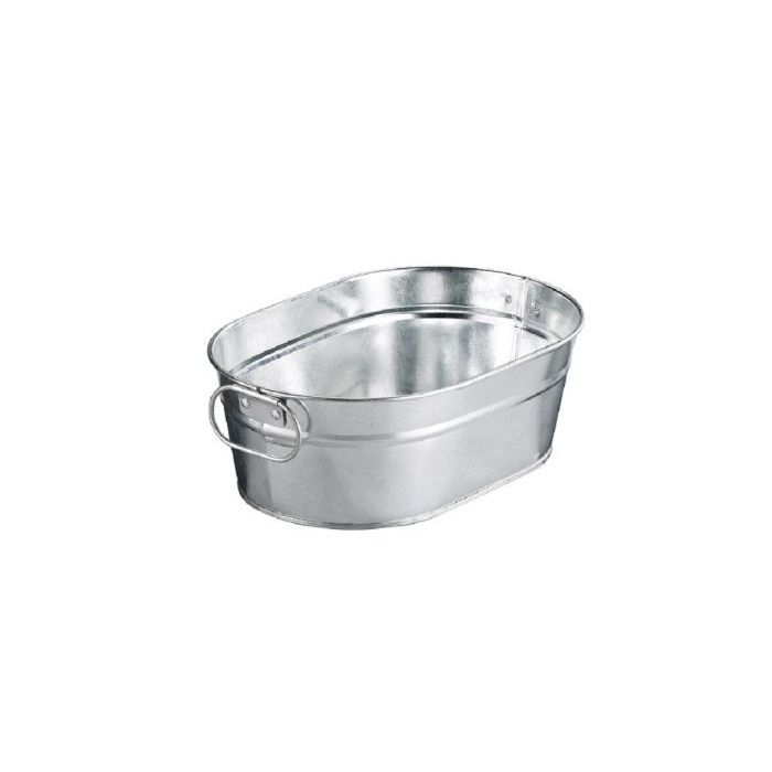 Washtub for serving in galvanised steel 23x15xh8cm