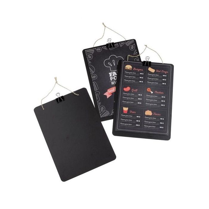 Menu board hanging with string + clip 23,32 cm wood