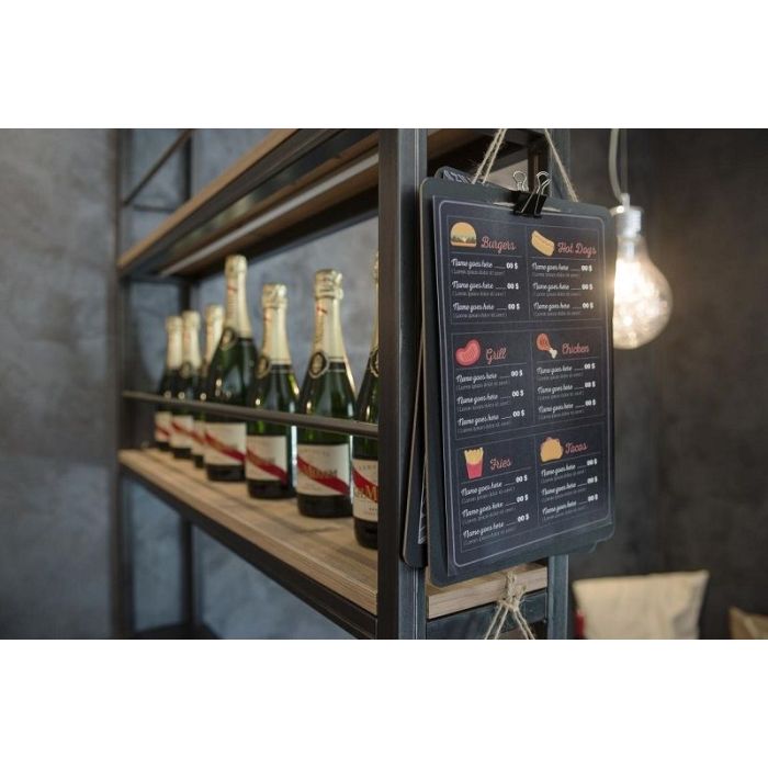 Menu board hanging with string + clip 23,32 cm wood