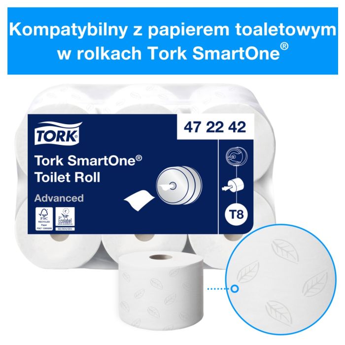 Podajnik na papier toaletowy w rolce Tork SmartOne®, biały T8