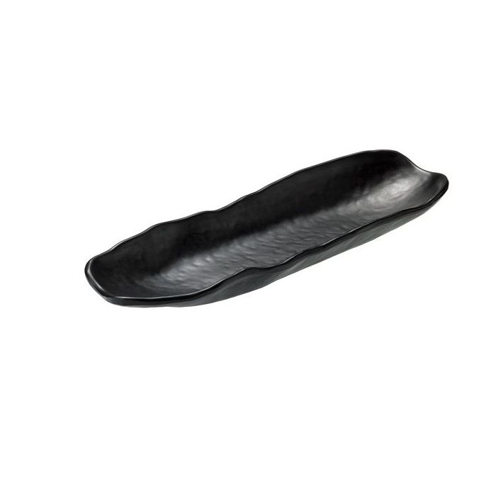 Talerzyk kamieniopodobny owalny 26x8,5x3 cm czarny z melaminy