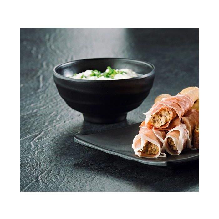 Round bowl black, dia. 11,4x 8cm melamine, 1 pc. (k/48)