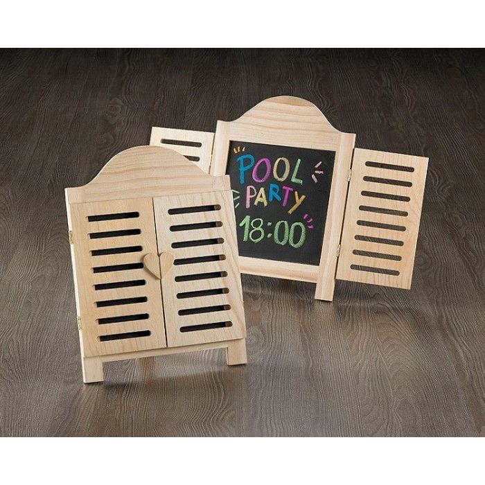 Chalkboard window shutter 31x23x3cm wood Windy