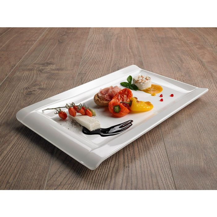 Le Perle rectangular tray white