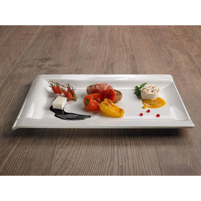 Le Perle rectangular tray white