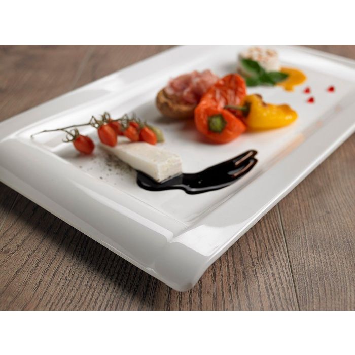 Le Perle rectangular tray white