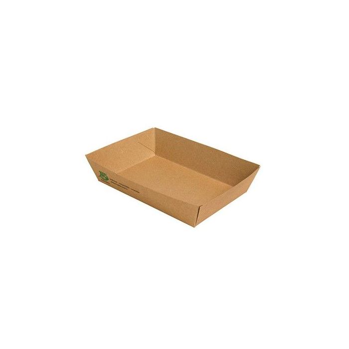 Tacka brązowa na frytki, burgery, sałatki 11x16x4cm PURE biodegradowalne op. 80 sztuk