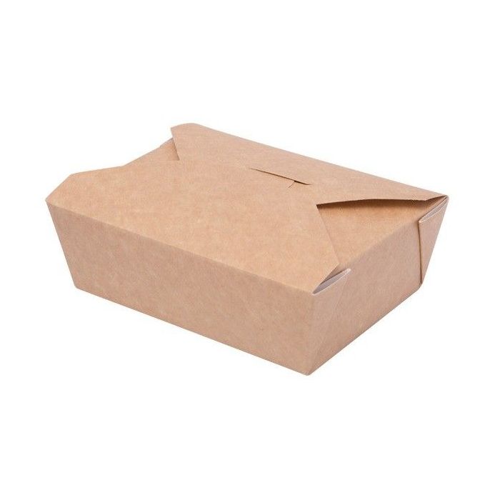 TAKEOUT BOX 14x10x5cm 750ml karton biało-brązowy klejony TnG op. 50 sztuk