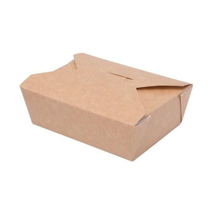 TAKEOUT BOX 1600ml TnG 20x14x6,5cm karton biało-brązowy klejony op. 50 sztuk