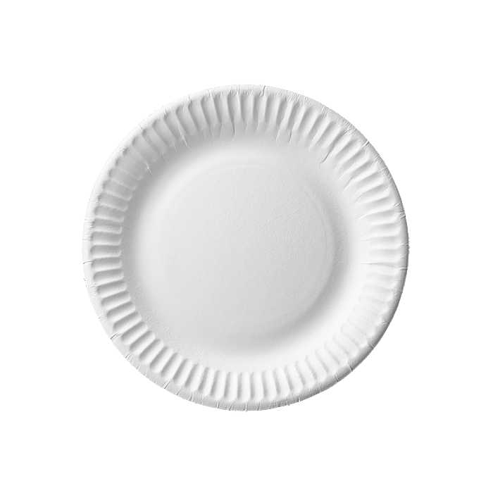 Paper plate white 15cm, weight 215g, price per 100 pieces