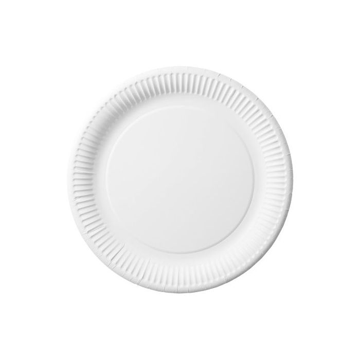 Paper plate white 23cm paper weight 250g, 100 pieces