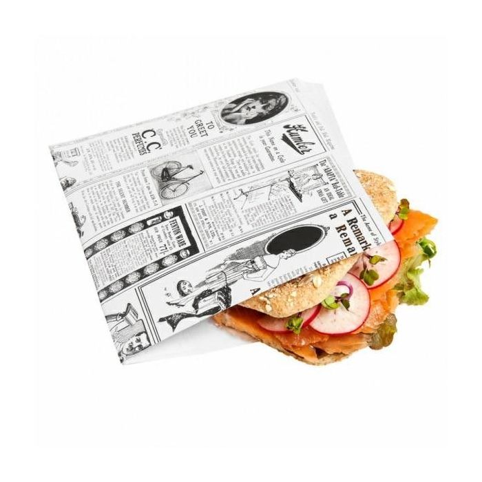 TIMES white burger/kebab bag 16x16.5cm, greaseproof parchment paper, 500 pieces