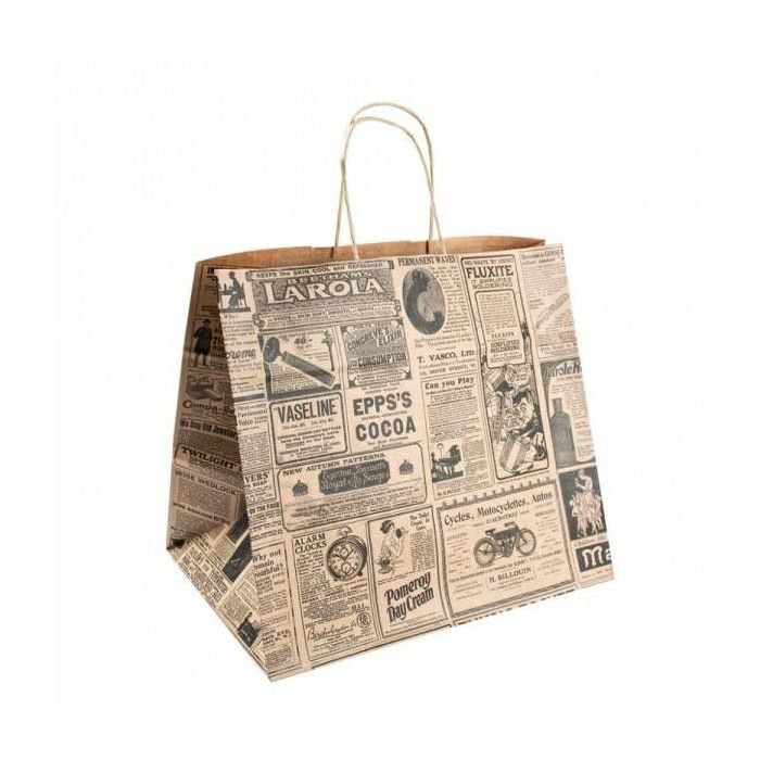 TIMES kraft block bag 260x140x320mm, twisted holder, 250 pieces