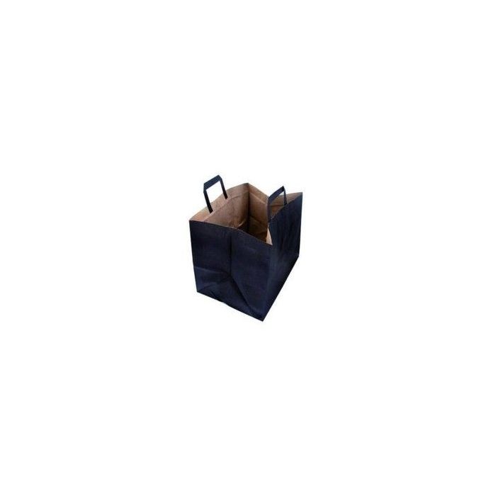 Block bag 320x220x240 black, wide bottom, flat handle