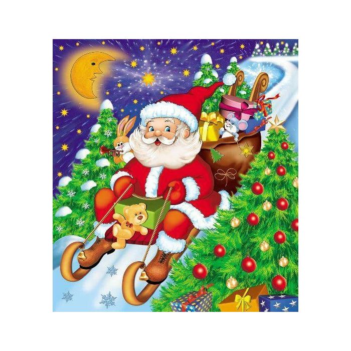 Reusable carrier bags HANDLE 44x50cm Santa on a sledge 30 µm, 25 pieces