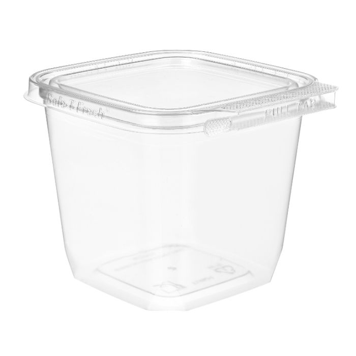 Container TS4024 PET square with seal 700ml pack 225 pieces.