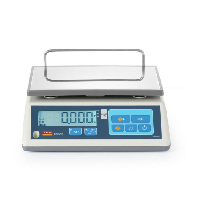 Waga Sklepowa LCD z legalizacją, seria EGE, 15 kg, TEM, 325x320x(H)160mm