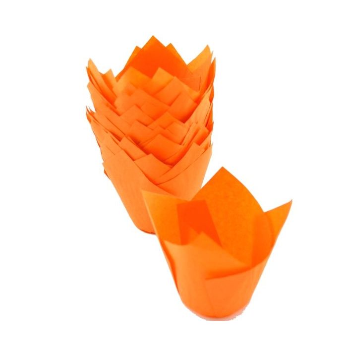 Baking cups Tulip orange, 200 pcs, size 50mm x h85mm