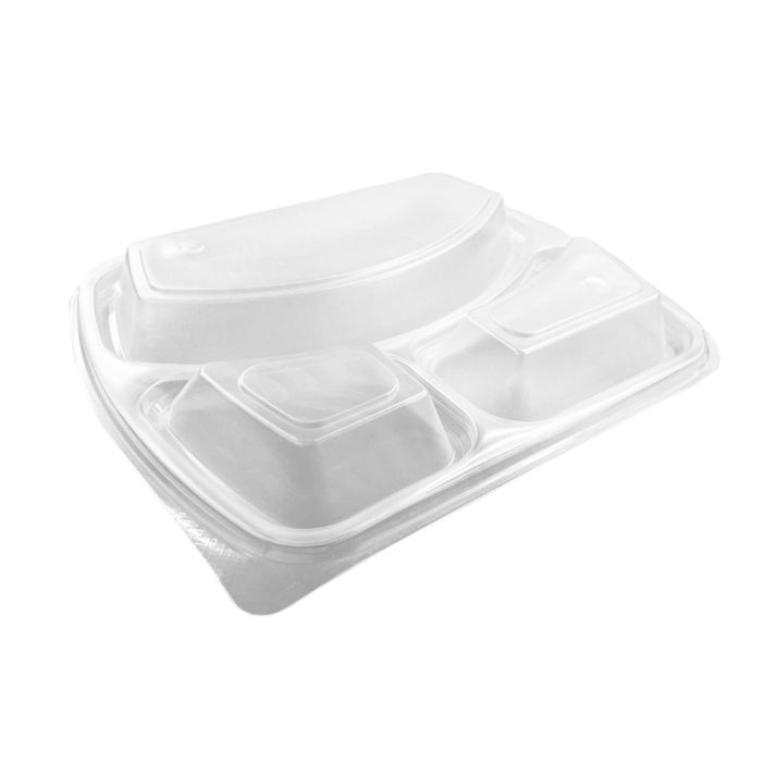 V 414 Lid for 890ml container, 50 pcs, three-part (c/8), transparent, PP