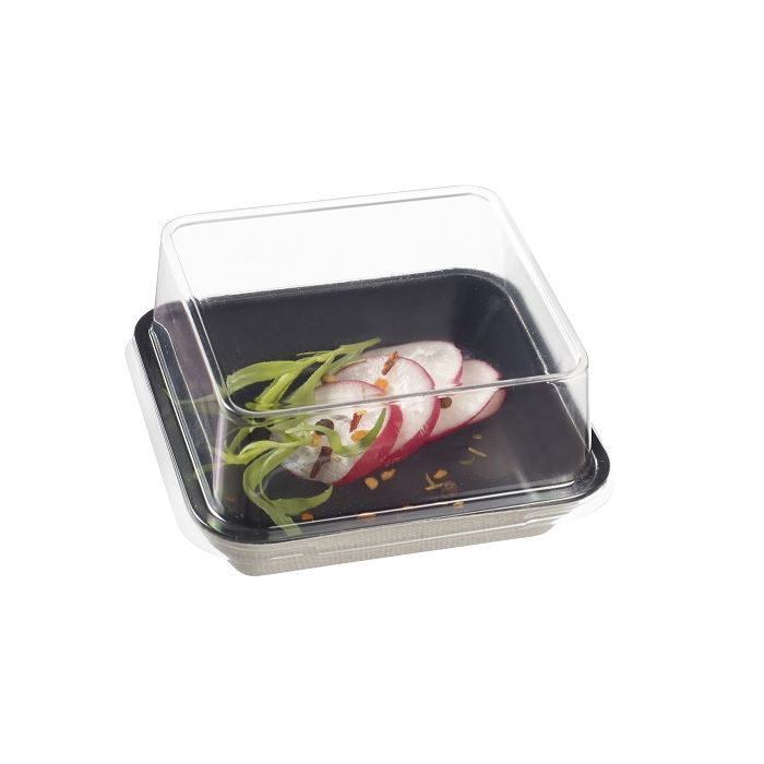 Kanopee black sushi tray 100x100x20 mm 50 pcs